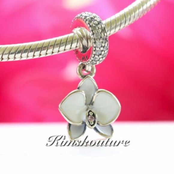 Pandora Orchid Charm 791554EN12 - Picture 1 of 2